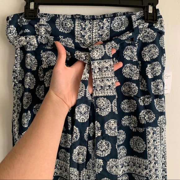 Nordstrom Jessica Simpson Tie Front Soft Woven Boho Wide Leg Flare Pants - Picture 4 of 5